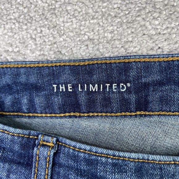 The Limited Jeans Women’s 18W Blue Bootcut High Rise Dark Wash Crop Distressed - Picture 5 of 14